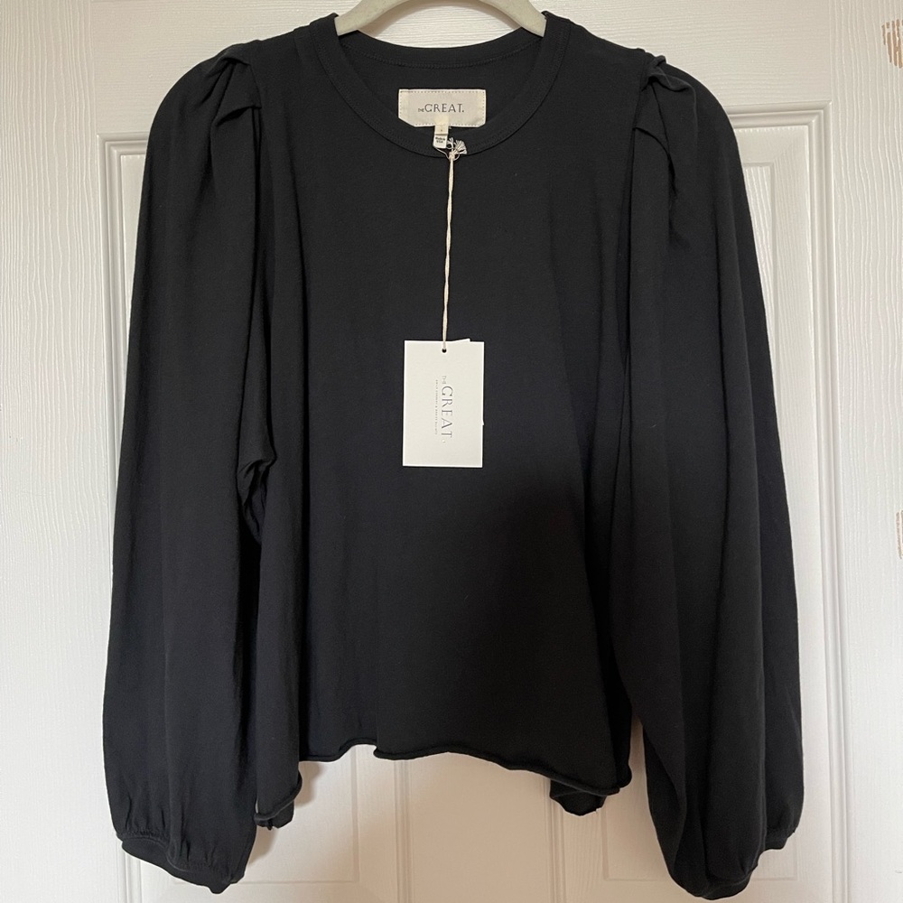 The Great. Long sleeve puff shoulder tee